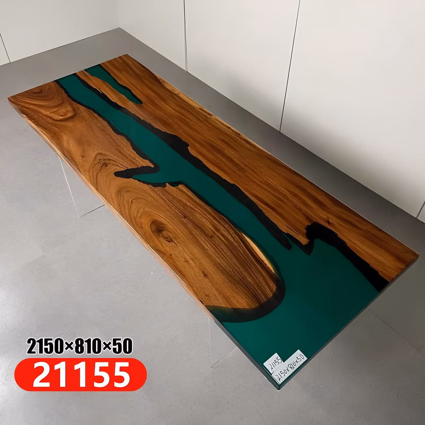 Epoxid Harz Esstisch Echtes Holz Massive Möbel Wasserfall Epoxy Tisch 215x81cm