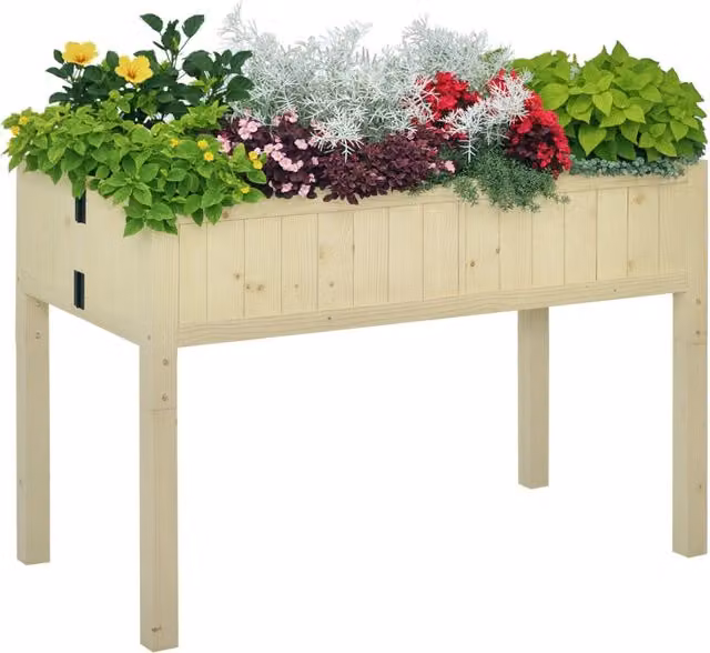 Letto rialzato pieghevole in legno zephmum per orto e giardino L: 115 cm, P: 56 cm, H: 76 cm