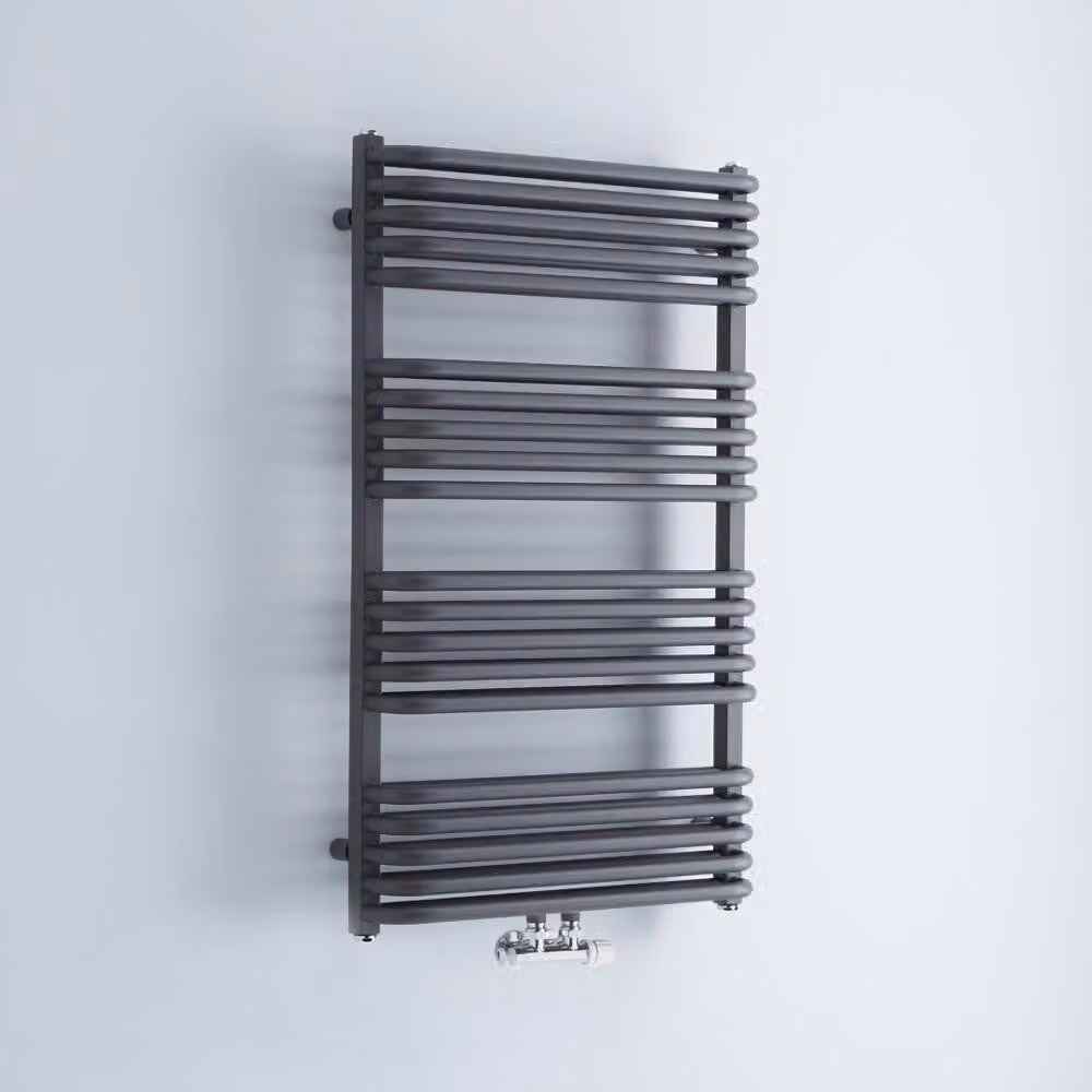 Scaldasalviette Termoarredo Bagno Curvo con Attacco Centrale - Antracite - 1000 x 600mm - 920W - Arch