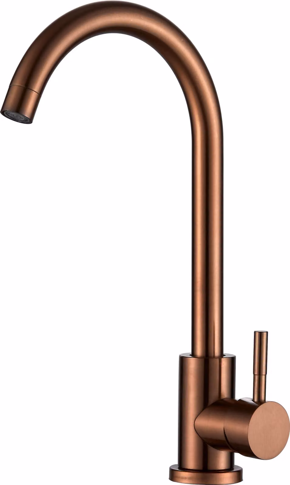 Rubinetto da cucina, finitura rosa oro, monocomando, girevole a 360°, monoblocco