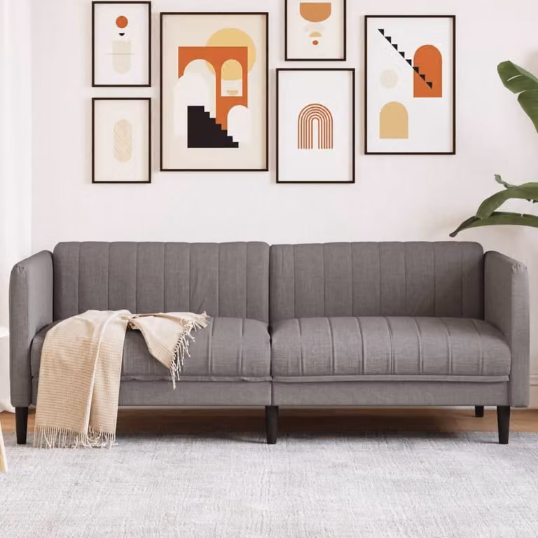Maison Exclusive - Divano a 3 posti, color taupe, rivestito in tessuto