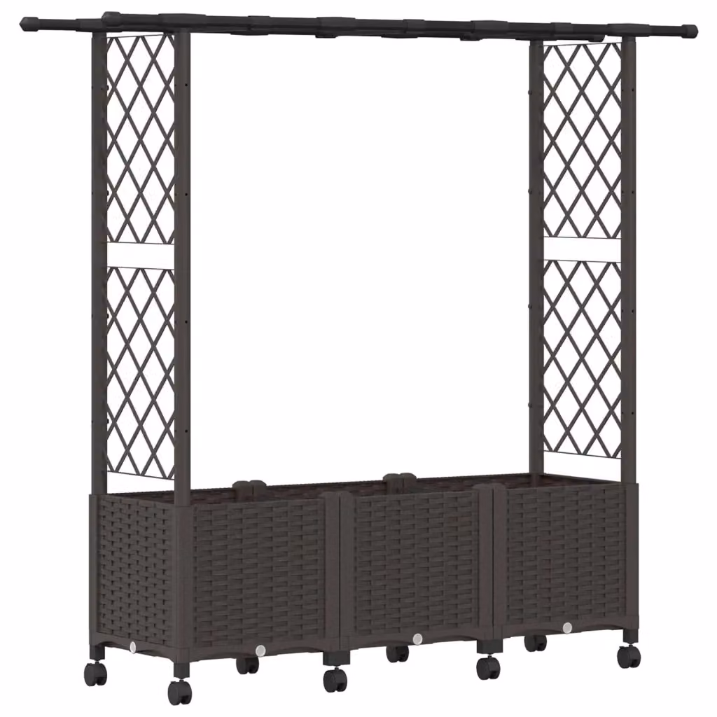 Letto rialzato con griglia e tetto vidaXL marrone L: 162,5 cm, P: 40 cm, H: 142 cm – 2