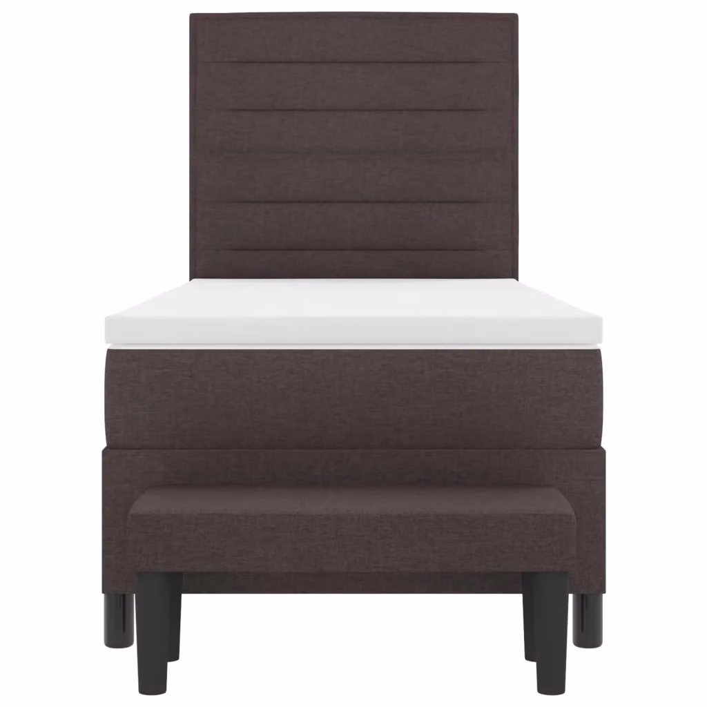 Letto Ibrido con Molle a Tasche e Testiera vidaXL in Tessuto Marrone L/P/H: 80 x 200 x 128 cm – 2
