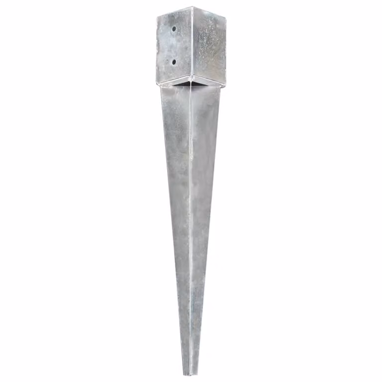Picchetti di Terra 6 pz Argento 10x10x76 cm in Acciaio Zincato