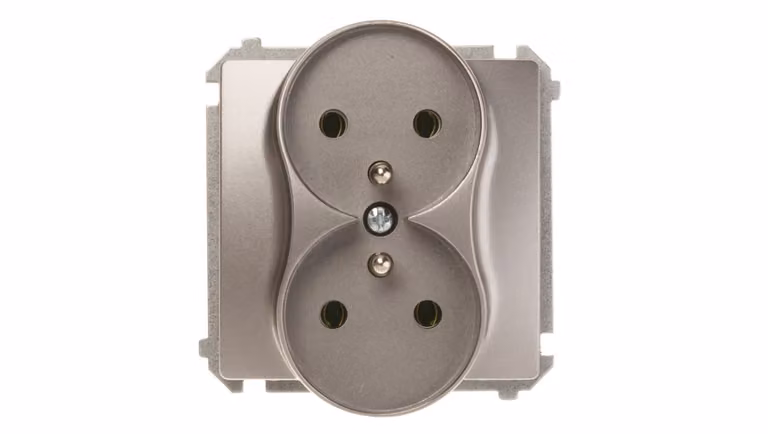 Simon Basic Presa doppia c/u 16A IP20 acciaio inox BMGZ2M.01/21