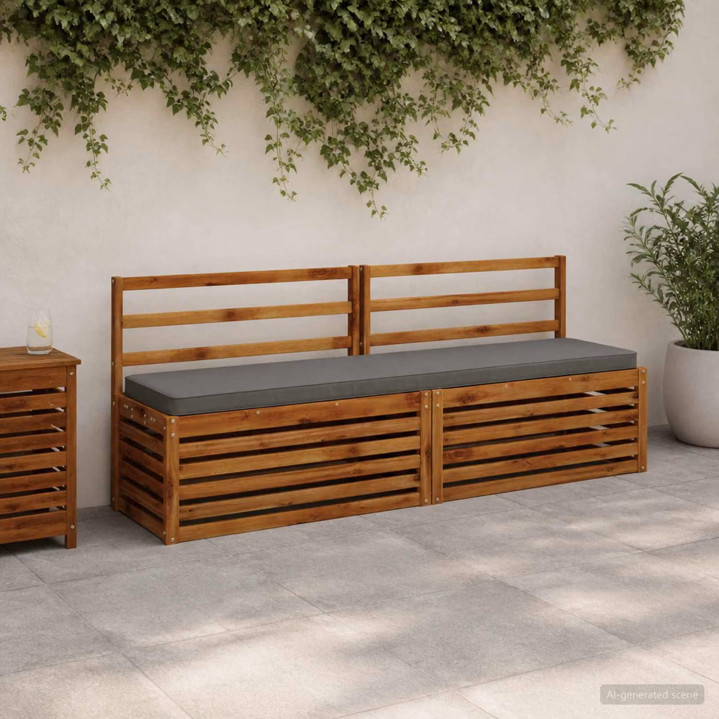 Cuscino per panchina vidaXL VUGHT in poliestere grigio con rivestimento rimovibile e resistente ai raggi UV
