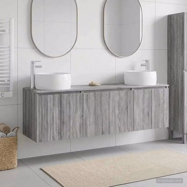 Set di Armadi da Bagno 3 pz Sonoma grigio 49,5 x 44,5 x 66 cm 3405713