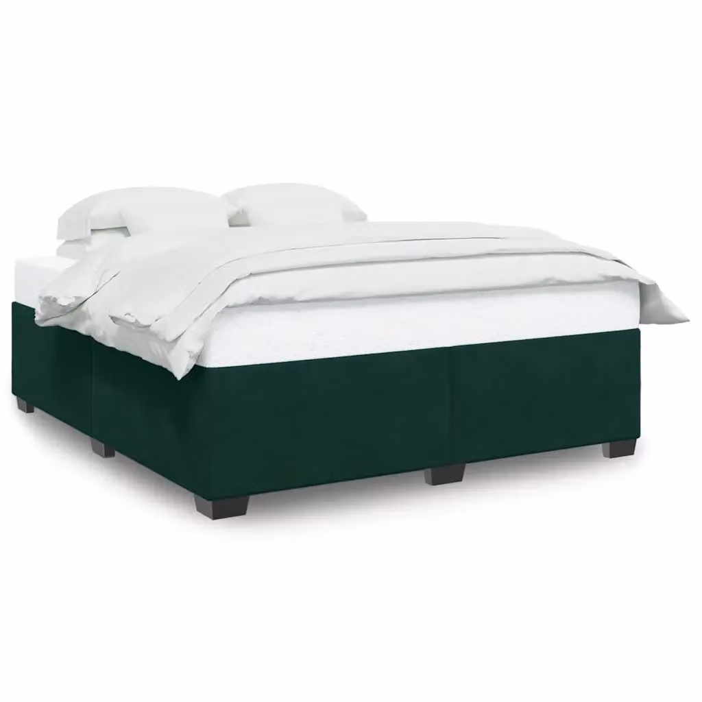 Giroletto vidaXL in Velluto Verde Scuro con Doghe in Legno, L/P: 200 x 200 cm – 2