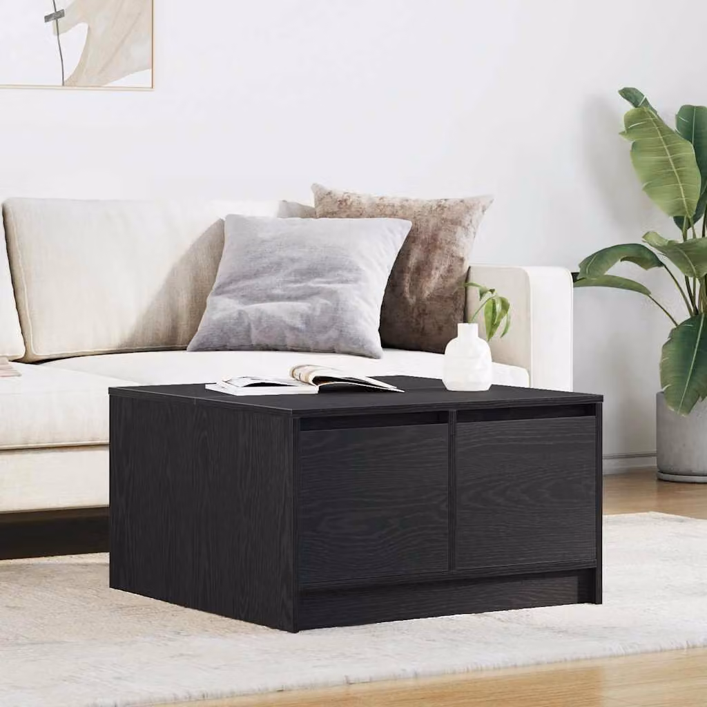 Maison Exclusive - Tavolino da Salotto con Cassetti Rovere Nero 70,5x70x40 cm