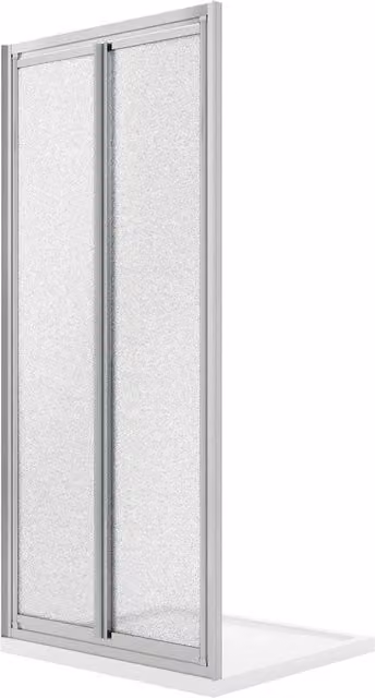 Porta Doccia Rettangolare IDRALITE Modello West in Cristallo Stampato Trasparente con Doppia Anta Battente e Profilo Argento L: 75 cm, H: 198 cm