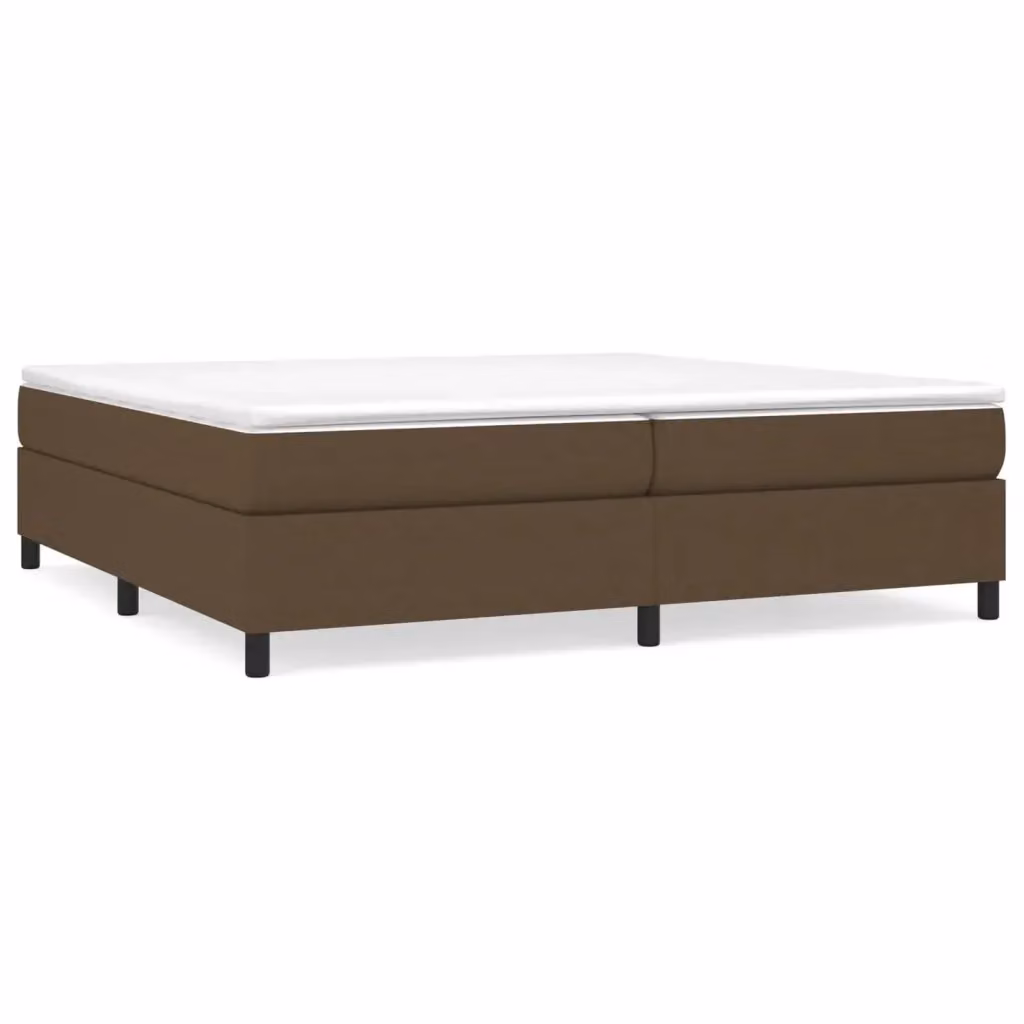 Struttura Letto a Rete a Molle e Giroletto Design In in Tessuto Marrone Scuro 200 x 200 cm – 2