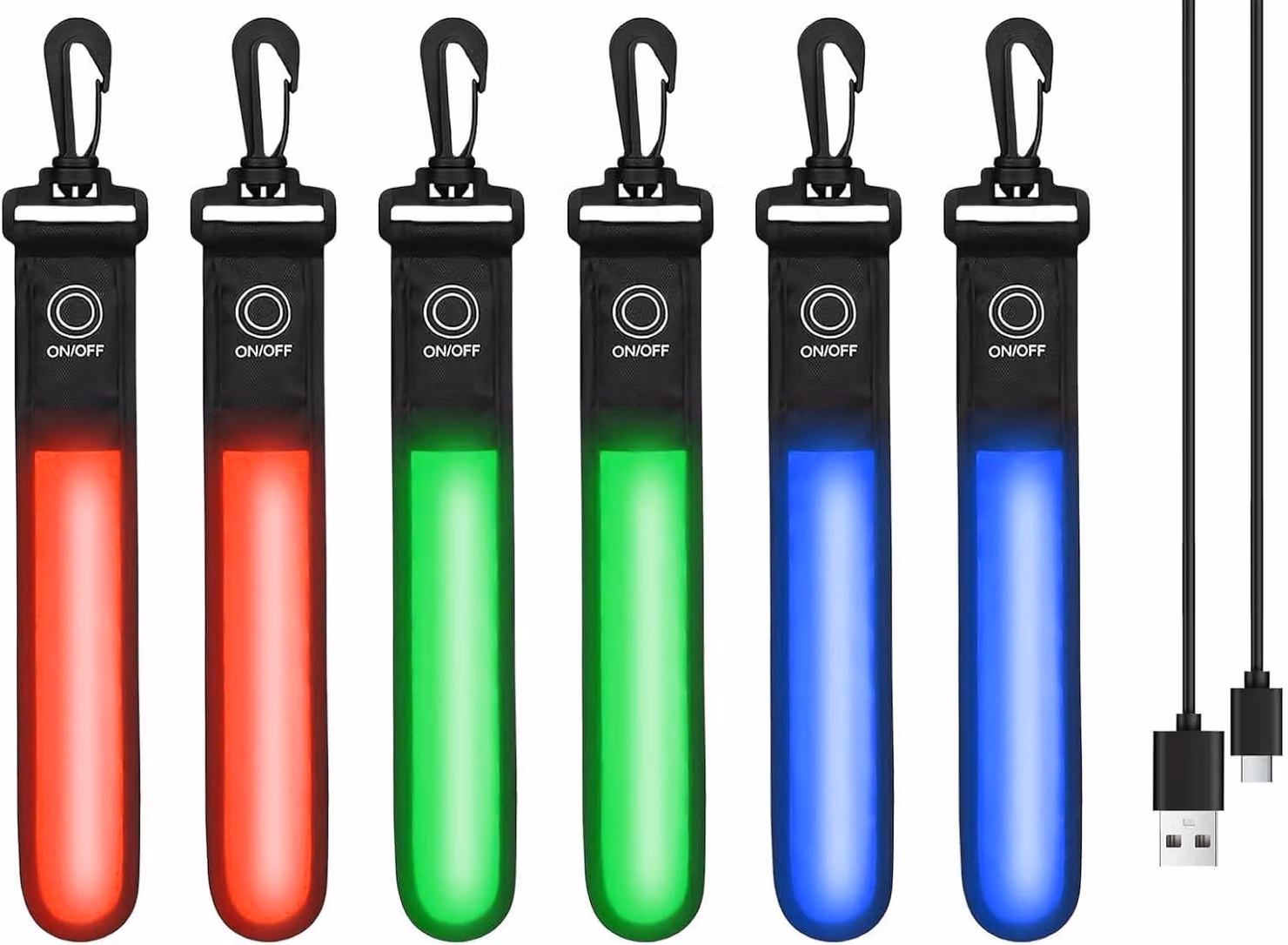 6 luci lampeggianti a LED, zaino, 3 modalità, ricaricabile tramite USB, elementi riflettenti, luce di sicurezza, lampeggiante, zaino per bambini