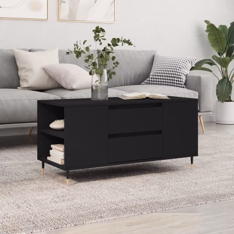 Maison Exclusive - Tavolino nero 102x44,5x50 cm Materiale ligneo