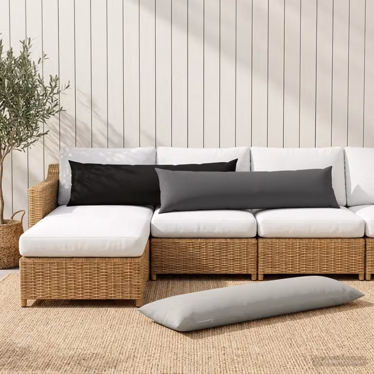 vidaXL Cuscino con cuscino HEERLEN 2 pz Nero Poliestere