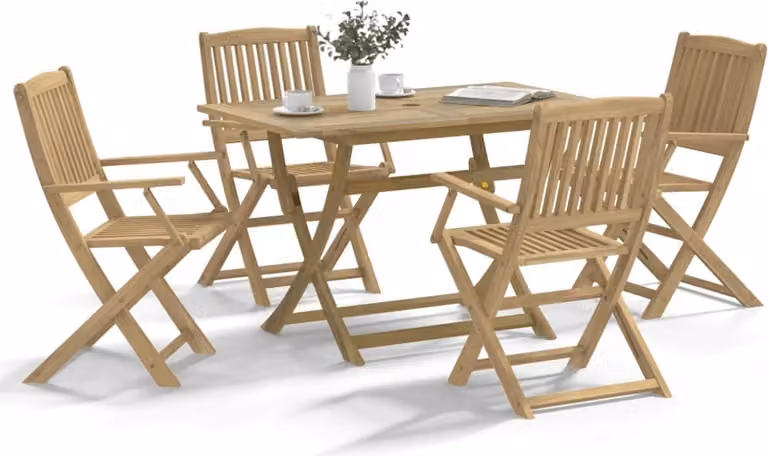 Maison Exclusive - Set da pranzo da giardino in legno massello di acacia, 5 pezzi