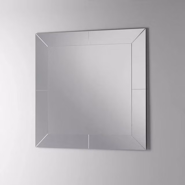 Specchio quadrato moderno AQA DESIGN ZETA 1 da parete in vetro trasparente