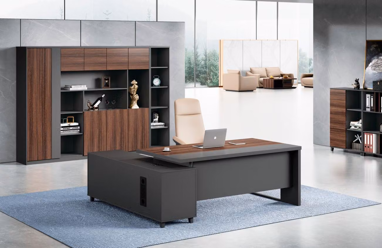 Robuste Arbeitszimmer Möbel Luxuriöser Ecktisch Designer Ablageschrank