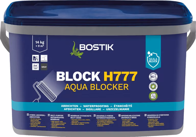 Bostik Block H777 Impermeabilizzante universale Aqua Blocker Secchio da 14 kg Impermeabilizzazione strutturale