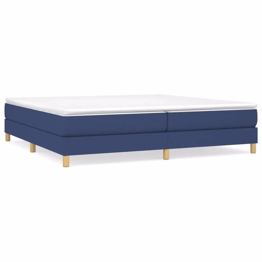 Letto Ibrido vidaXL con Giroletto a Molle e Materasso Blu e Bianco L/P/H: 200 x 200 x 25 cm – 2