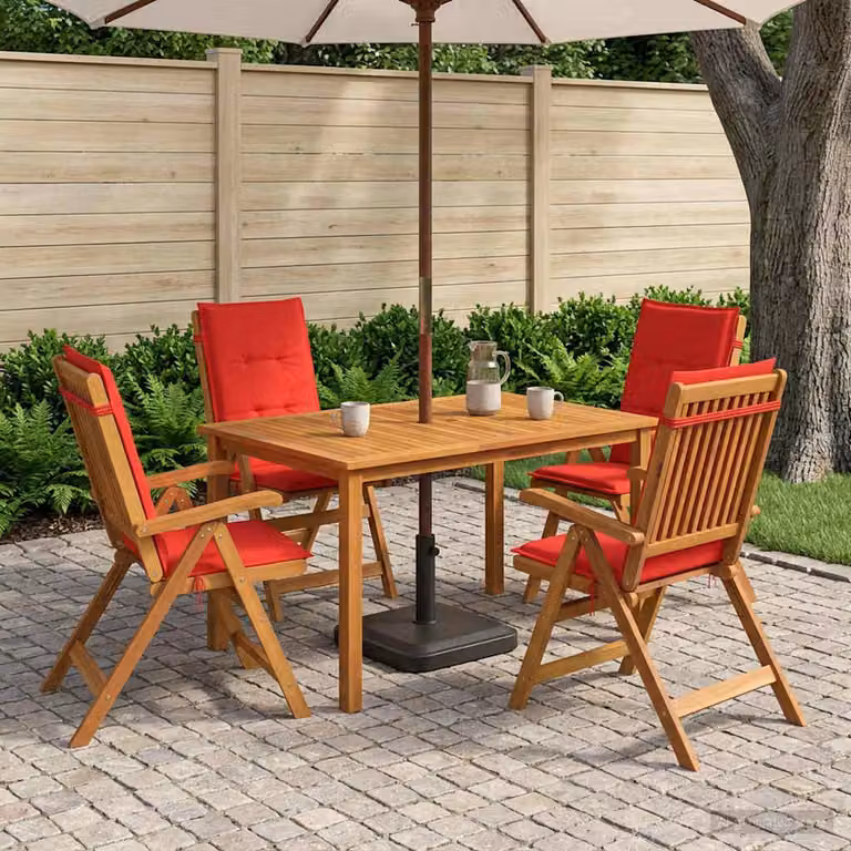 Set da pranzo da giardino vidaXL in legno di acacia naturale composto da 5 pezzi