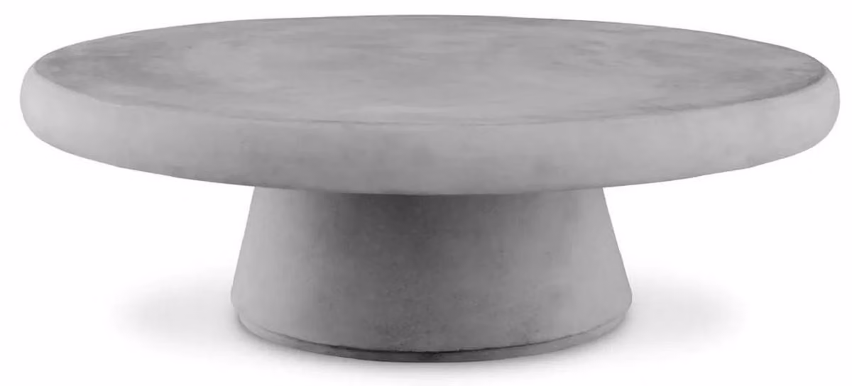 Casa Padrino tavolo da giardino grigio Ø 100 x H. 32 cm - Tavolino da giardino rotondo in cemento rinforzato con fibra di vetro - Arredo giardino e patio - Qualità lusso