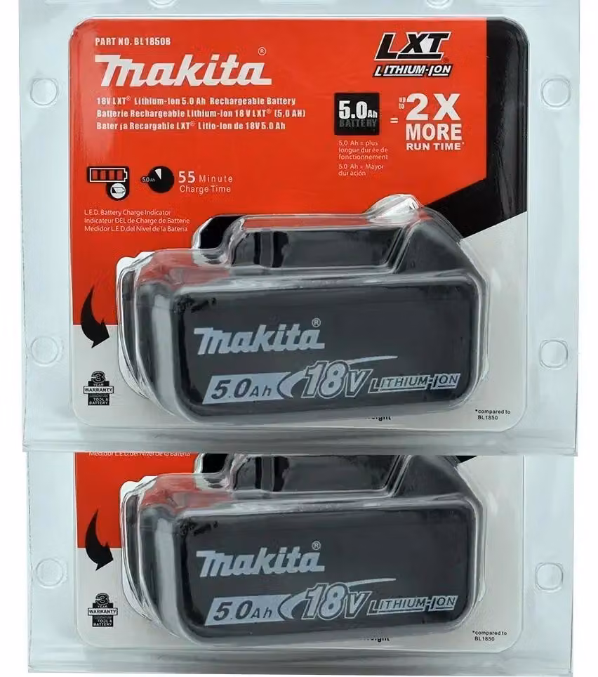 Batteria agli ioni di litio, alta capacità, compatibile con utensili elettrici da 18V, Makita 18V 5.0Ah x2