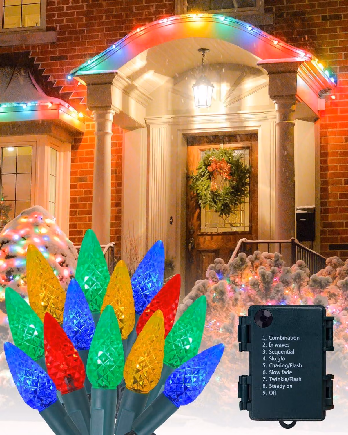 Catena luminosa a LED, 5 metri, 50 luci a forma di fragola, impermeabile, 8 modalità