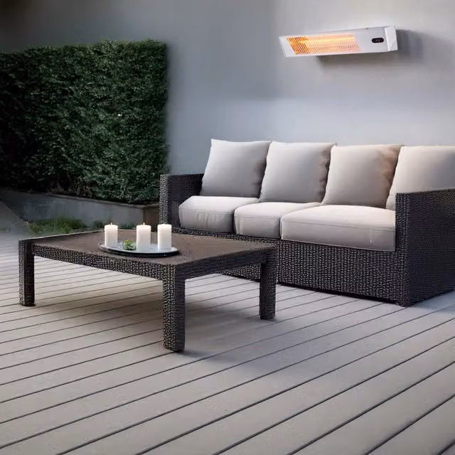 Stufa a infrarossi da esterno SINED Caldo Ira Inox 2000W con controllo Wifi e telecomando, colore grigio/argento – 1