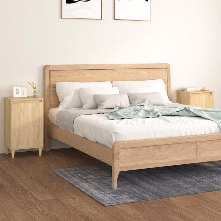 Set di 2 comodini vidaXL in legno multistrato e MDF, colore Rovere Sonoma, L 40 cm x P 35 cm x H 70 cm