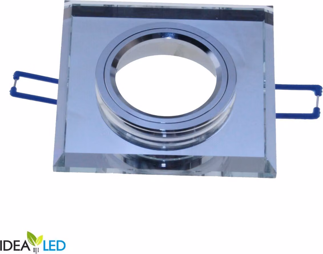 Faretto da incasso IP20 quadrato bianco specchiato PROVERO GU10 ID-1082 Idealed