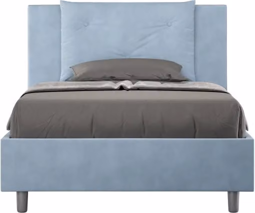 Letto imbottito con contenitore Appia Ityhome in microfibra Azzurro L/P/H: 120 x 200 cm