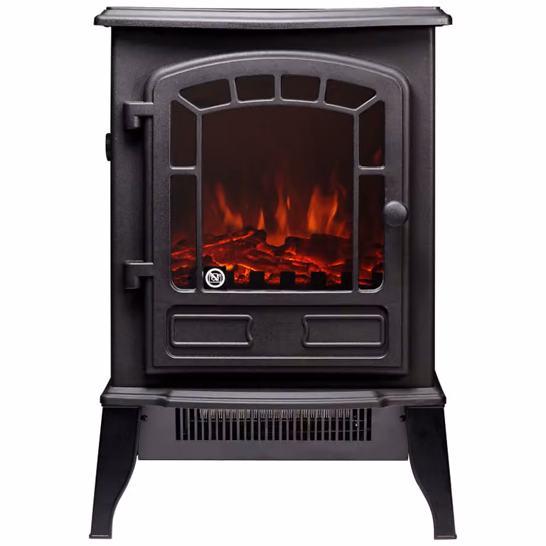 Fornello elettrico Sureflame Ripon in nero, dimensioni 56,5 cm x 38 cm x 24 cm, fiamma LED, potenza termica 0,9 kW - 1,8 kW