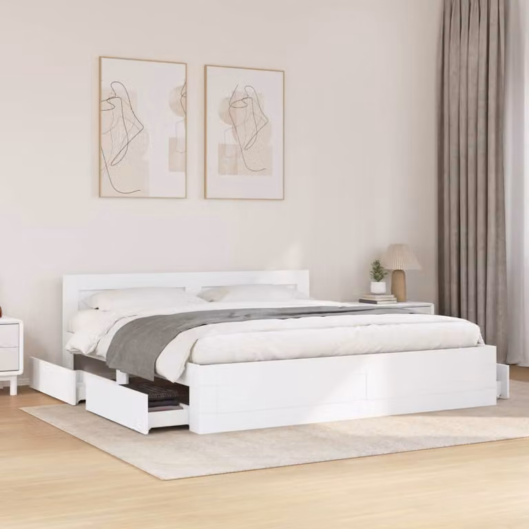 vidaXL Giroletto con Testiera Bianco 200x200 cm