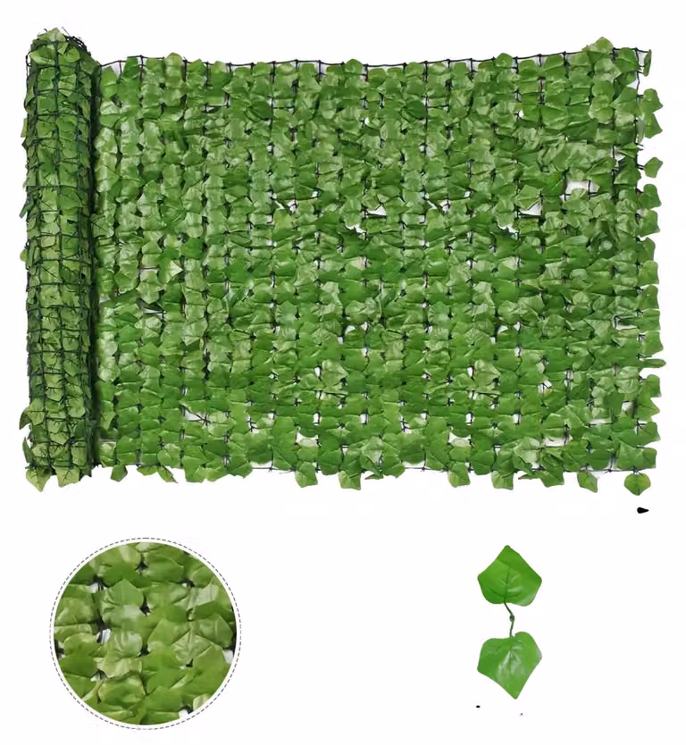 Pannello divisorio in edera artificiale, resistente ai raggi UV, facile da installare, colore verde, dimensioni 100x300 cm