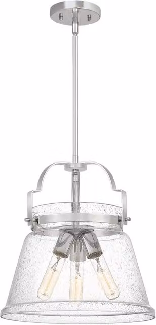 Lampadario Contemporaneo Wimberley Acciaio Cromo Lucido 3 Luci E27