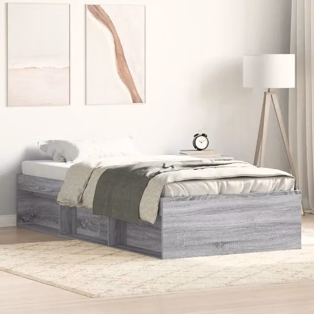 Letto singolo Sonoma grigio vidaXL L 90 cm x P 200 cm