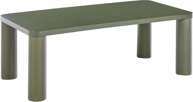 Tavolino rettangolare moderno BELIANI verde con piano in MDF e angoli arrotondati L: 120 cm, P: 60 cm, H: 40 cm – 1