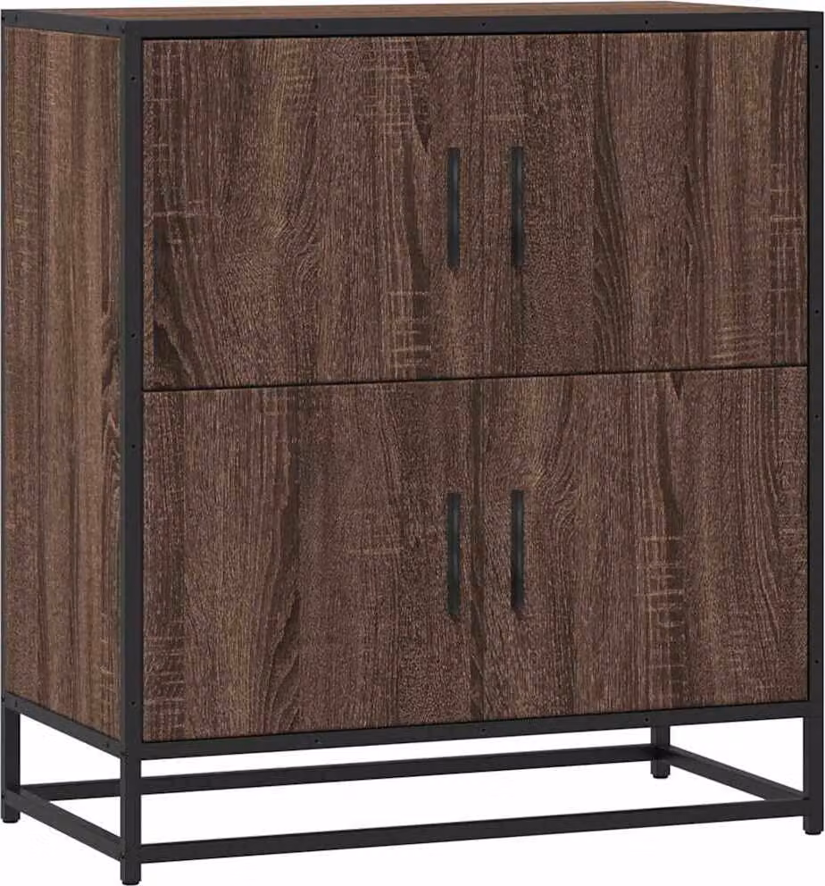 Credenza Rovere Marrone 68x35x76 cm in Legno Multistrato