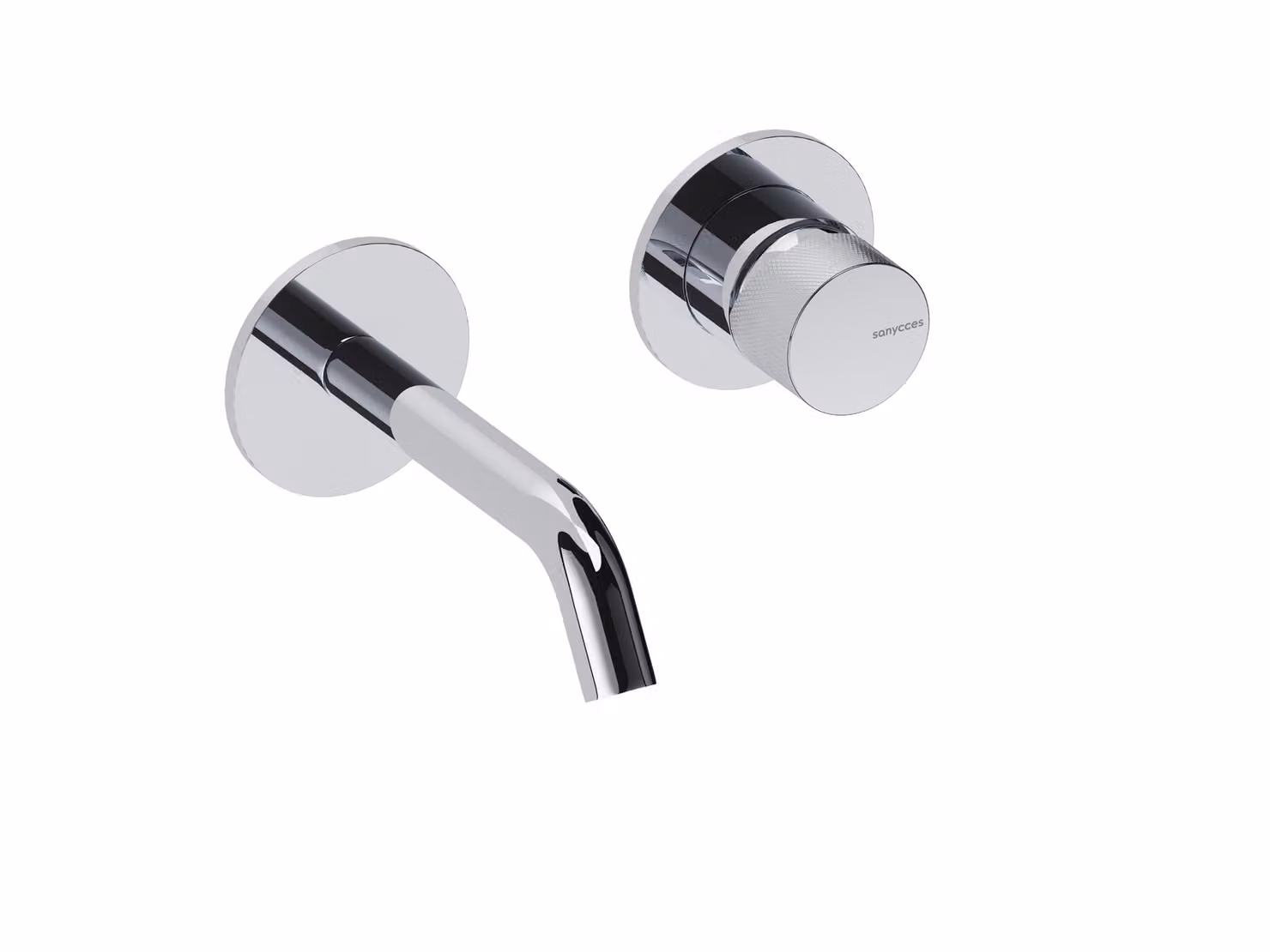 SANYCCES LOOP K ColdOpen Rubinetto lavabo da parete incasso con sporgenza di 14 cm, corpo incasso incluso, cromato