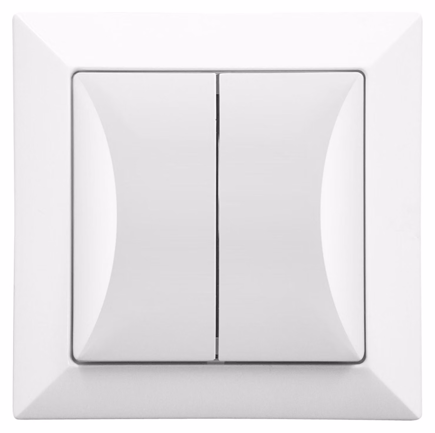 Interruttore a due pulsanti per avvolgibili, marca Timex-Elektro, colore bianco