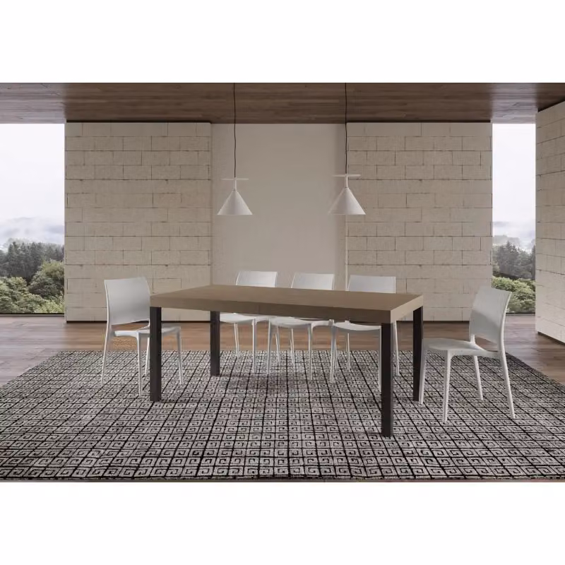 Tavolo allungabile Everyday Premium ITAMOBY con telaio antracite e piano tortora, L: 200/304 cm, P: 90 cm – 2