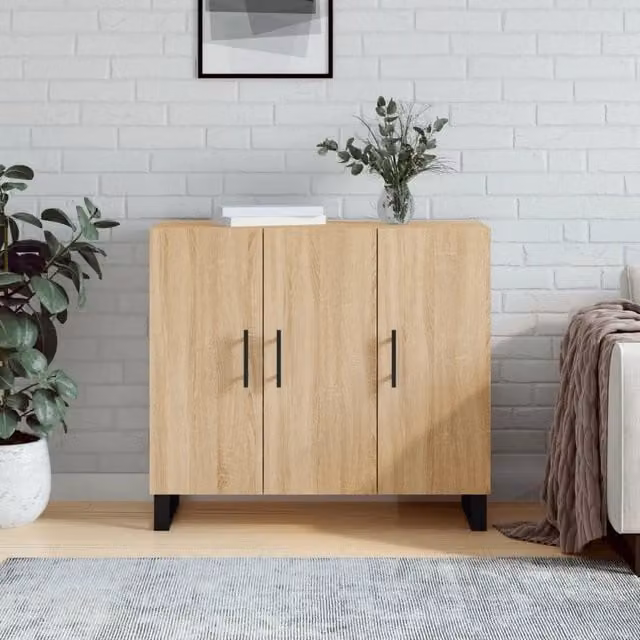 Credenza-Buffet-Armadio da cucina Rovere Sonoma 90x34x80 cm in Legno Multistrato 774657
