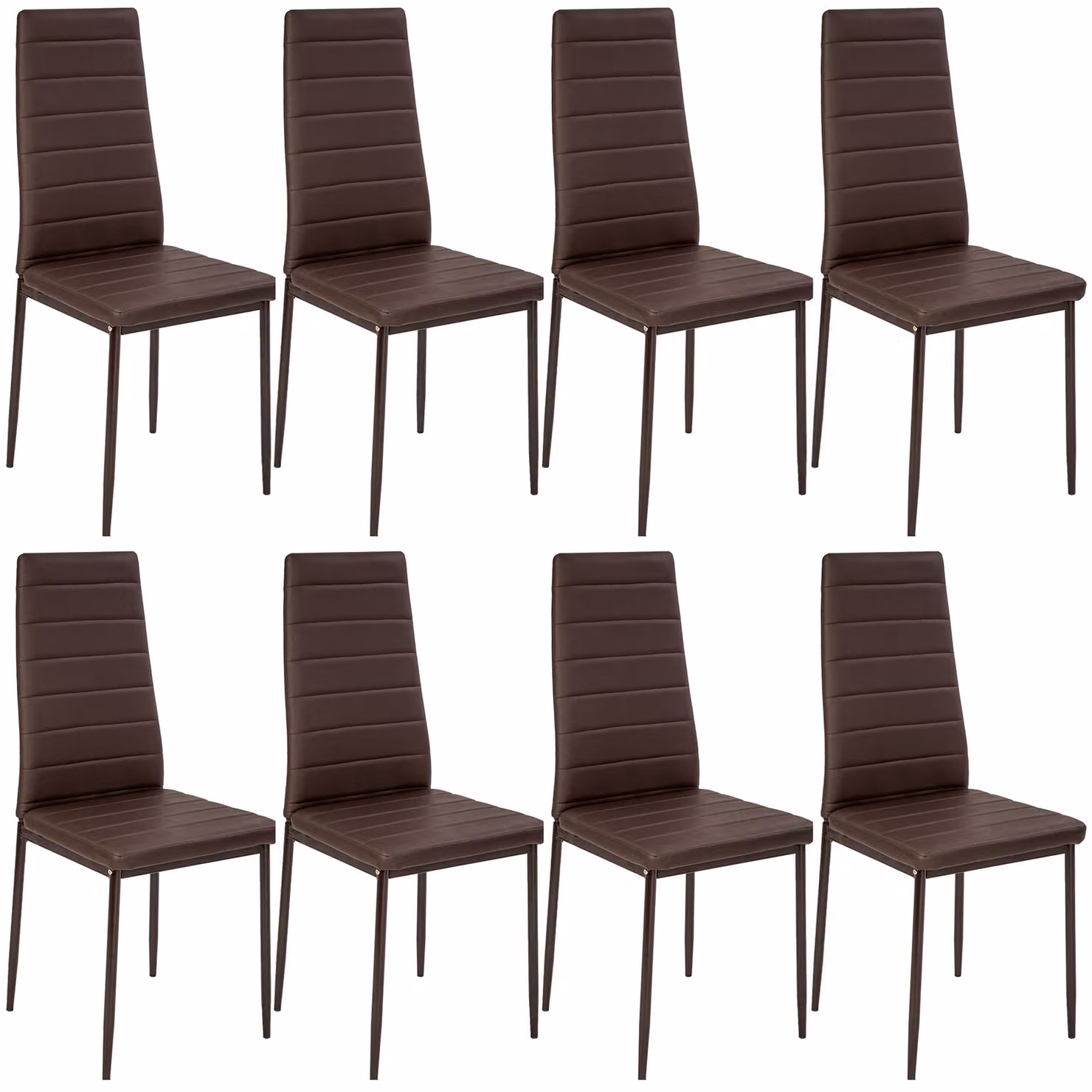 Sedie da sala da pranzo moderne TecTake GmbH in pelle sintetica beige e marrone – 1
