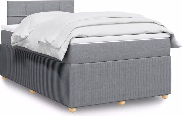 Maison Exclusive - Letto boxspring con materasso Grigio chiaro 120x200 cm Tessuto