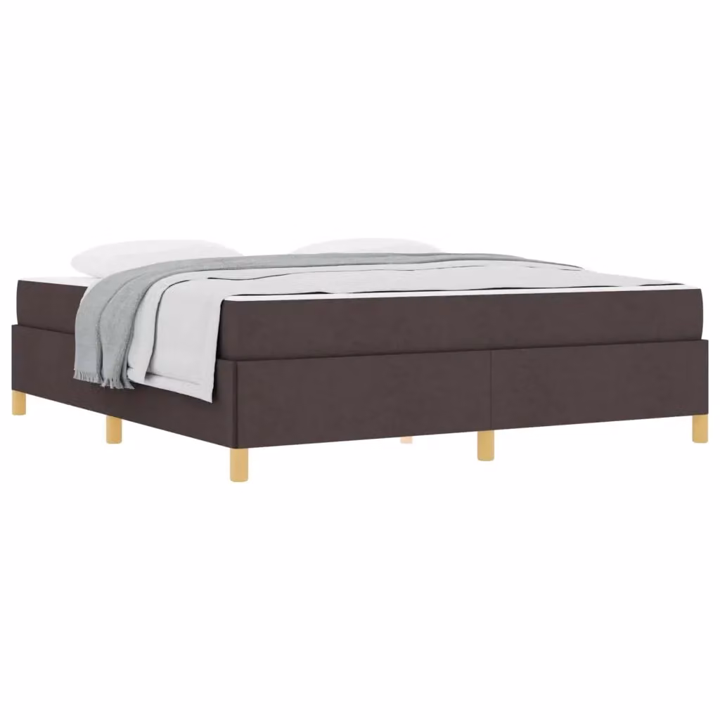 Struttura letto imbottita vidaXL in legno e tessuto marrone con molle, L/P/H: 180 x 200 x 203 cm – 2