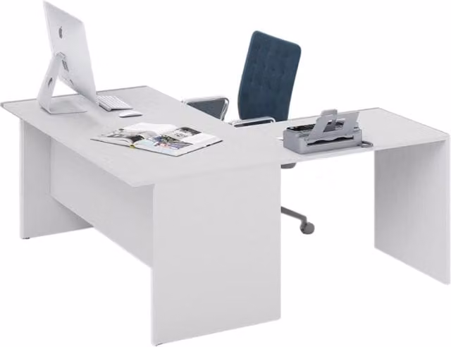 Scrivania da ufficio ad angolo reversibile colore Bianco H74x160x160cm