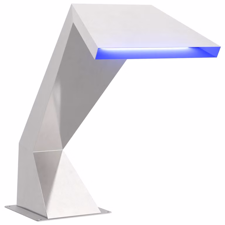 Cascata per piscina in acciaio inossidabile, dimensioni 63,5 x 29 x 51 cm, colore argento