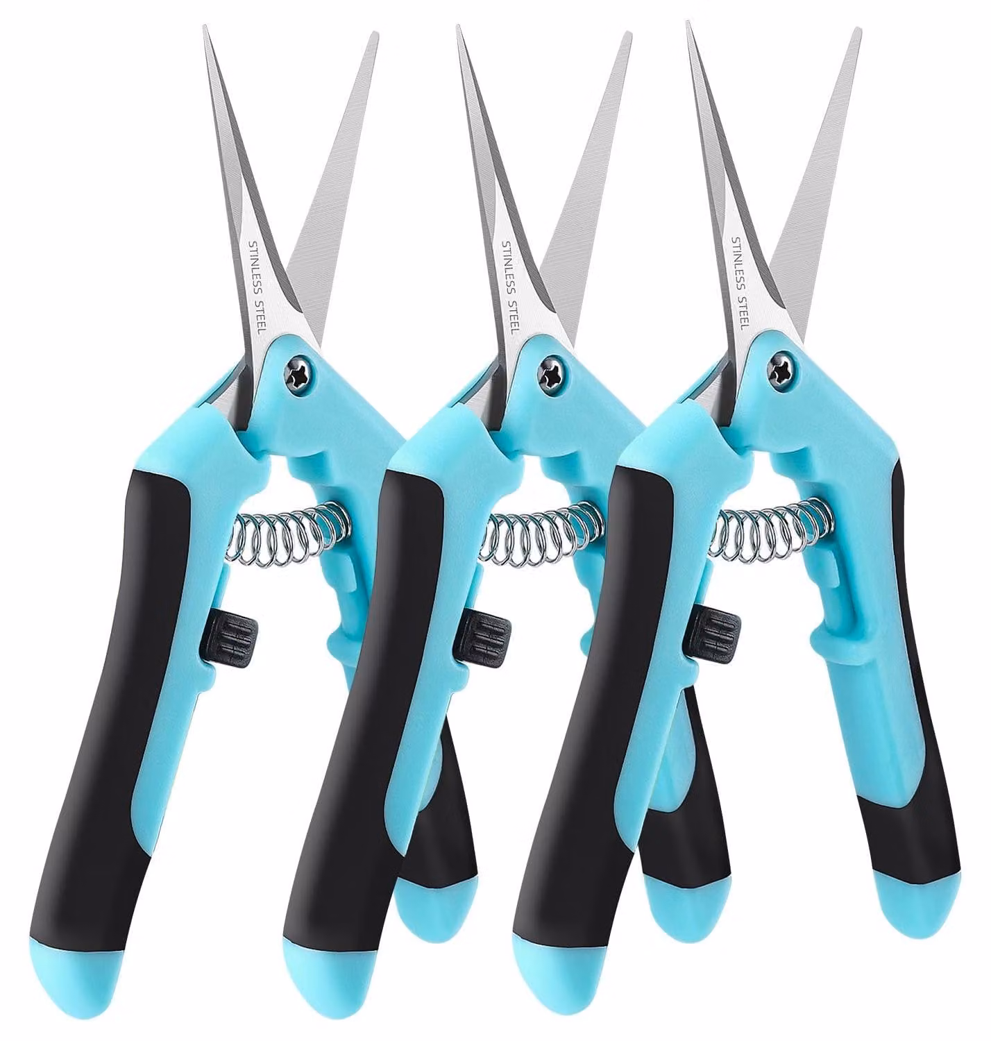 Forbici da giardino per piante - Set da 3 pezzi - 16,5 cm - Lame in acciaio inox - Impugnature ergonomiche