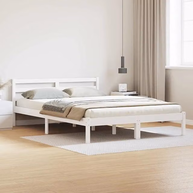 Struttura del letto con testiera-Giroletto con Testiera Bianco 208.6 x 157.6 x 69.4 cm 436669