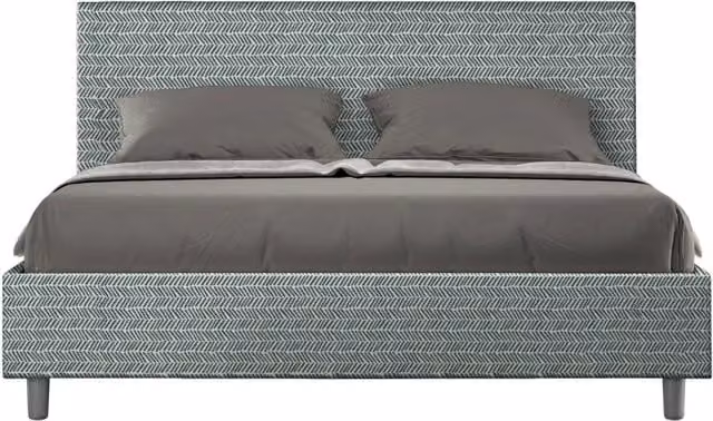 Letto Matrimoniale Aragona Adele con Contenitore e Rete con Alzata Imbottito in Tessuto L/P/H: 160 x 200 x 106 cm – 1